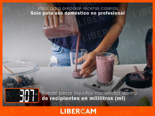 Imagen 6 de 7 de Balanza Digital De Cocina 5kg Electrónica Acero Inoxidable Color Plateado