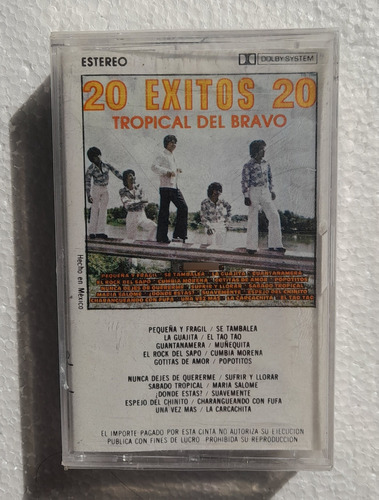 Tropical Del Bravo.  20 Exitos 20. Casete Musart 