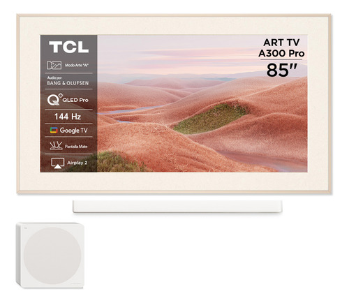 Smart TV TCL 85 QLED ART TV A300 Pro Soundbar Incluido