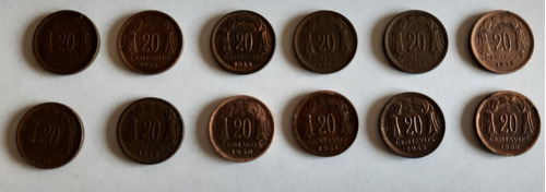 Monedas 20 Centavos 1952-1953 - Serie Completa