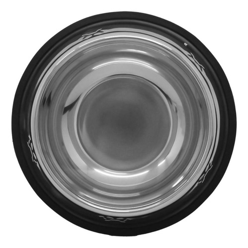 Tigela Portátil Inox Antiderrapante Pet Viagem Passeio 1l Cor Prata