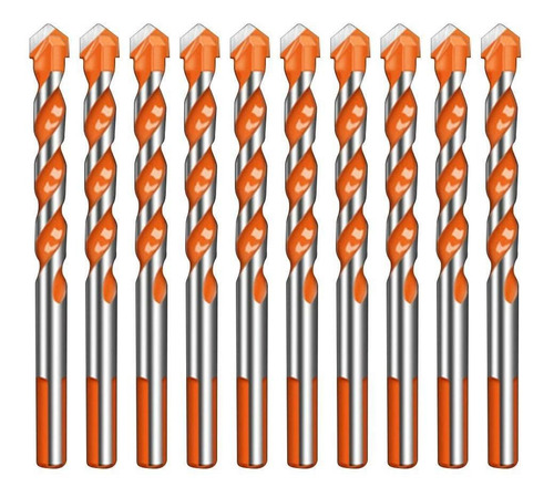 Kit 10 Broca De Torção Triangular Multifuncional 6mm Pronta