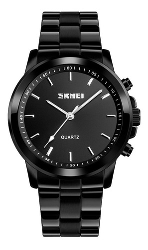 Reloj Hombre Skmei 1324 Acero Minimalista Elegante Clasico Color De La Malla Negro Color Del Bisel Negro Color Del Fondo Negro