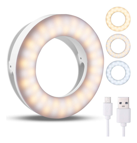 Benbilry Anillo De Luz Con Clip Para Selfie, Con 60 Led, 3 .