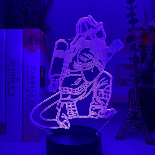J 3d Ilusión Led Luz De Noche Bomberos Figura Luz De Noche