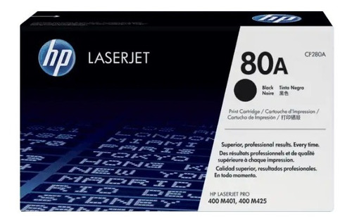 Cartucho De Tóner Hp 80a Negro Laserjet Original Negro  2018