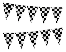 Comprar Banderines Triangulares Automovilismo Cuadros Blancos Negros