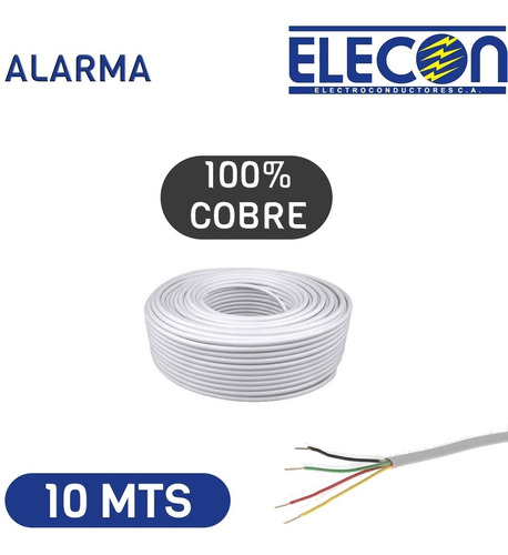 Cable Alarma Telefónico Elecon 100% Cobre X 10mts 