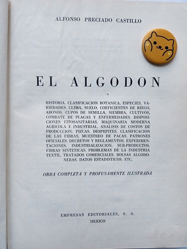 Libro El Algodón Alfonso Preciado Castillo 119c6