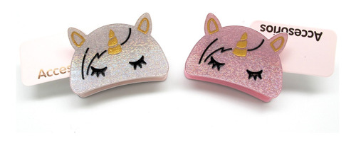 Broches Para Pelo Infantil Unicornio X 6 Unidades Surtido