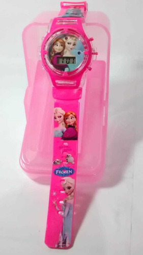 Relógio Infantil Frozen Lindo E Maravilhoso Led Toca Musica