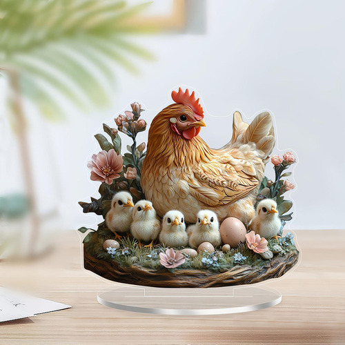 G* Hen E Chicks 2d Sinal Acrílico Decoração Do Dia Das Mães