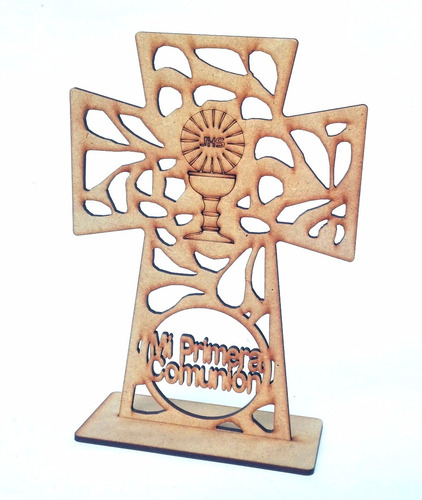 Paquete 25 Pz Cruz Cáliz Espíritu 10 Cm Bautizo Comunión