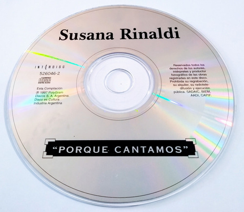 Susana Rinaldi Cd Nuevo Original / Incluye Gracias A La Vida