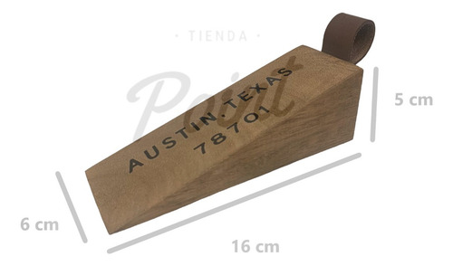Imagen 2 de 6 de Tope Traba De Puerta De Madera Y Cuero vintage
