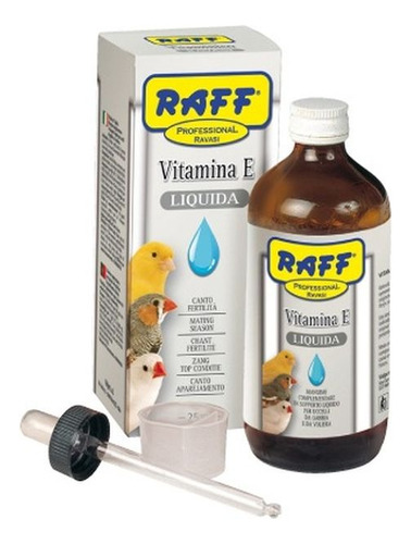 Suplemento Aves Raff Vitamina E + Selenio. Canarios, Pericos