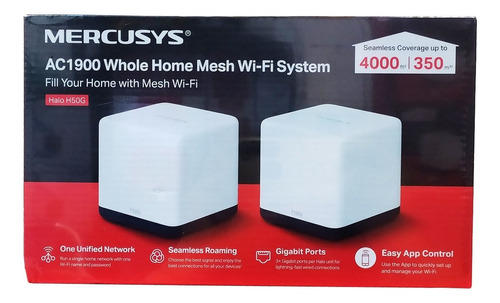 Sistema Wifi Mesh Gigabit H50g Ac1900 Mercusys 350mc App Color Blanco