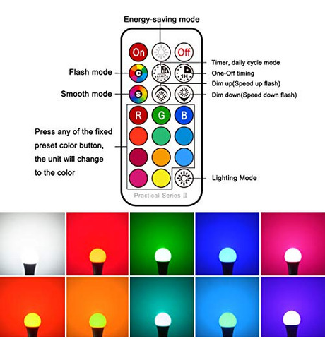 Bombillas Led Yangcsl Equivalentes A 70 W, Color Rgb Que Cam