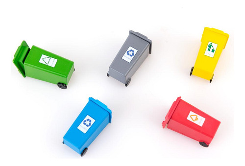 5 Piezas 5 Colores Niños Cubo De Basura Camión 1:87