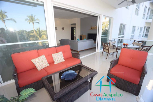 Imagen 4 de 30 de Cad Pacífico Diamante Vela 102. Terraza Con Vistas A Los Jardines Y Albercas