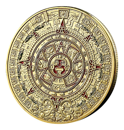 Calendario Azteca Maya De México, Moneda De La Suerte Para E