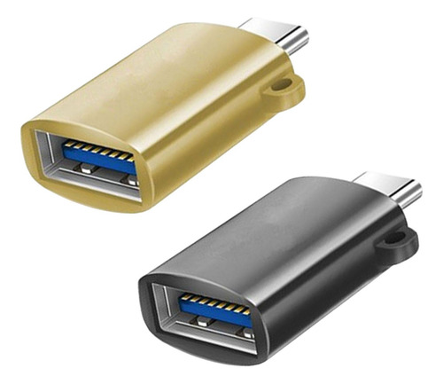 2 Piezas Usb 3.0 Hub Usb C Divisor Salida De Negro Y Oro