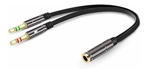 Cable Adaptador Audio Miniplug Hembra A 2 Miniplug Macho Pc