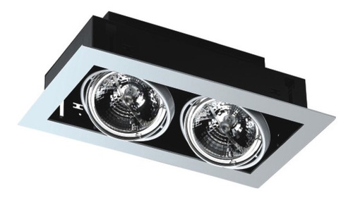 Luminario Ar-111 Cubo Doble Gris 2x50w Etcoiluminacion