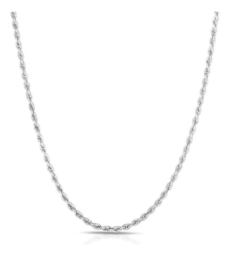 Collar De Cadena De Cuerda De Oro Blanco De 14 Quilates Koka