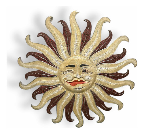 Adorno Decoración Pared Sol Sonriente De 80cm De Diámetro