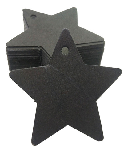 100x Etiquetas De Regalo En Forma De Estrella Negro