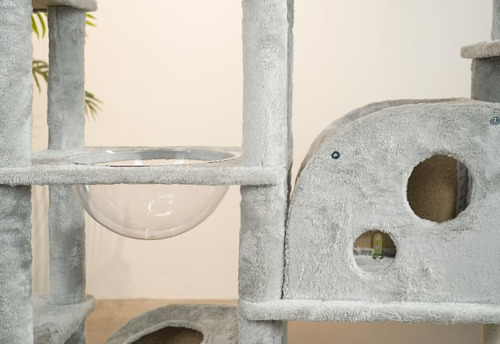 Rascador Árbol Torre Para Gatos Varios Niveles 170cm Gris