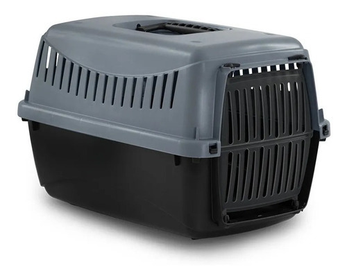 Transportadora Jaula Canil Perros Cachorros Gatos Gipsy Xs Diseño Negro / Gris