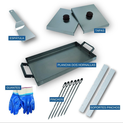Imagen 1 de 9 de Brochettera Para Campo De Acero Inox. + Bifera De Regalo