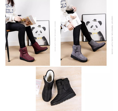 Botas De Nieve Antideslizantes Impermeables Invierno Mujer