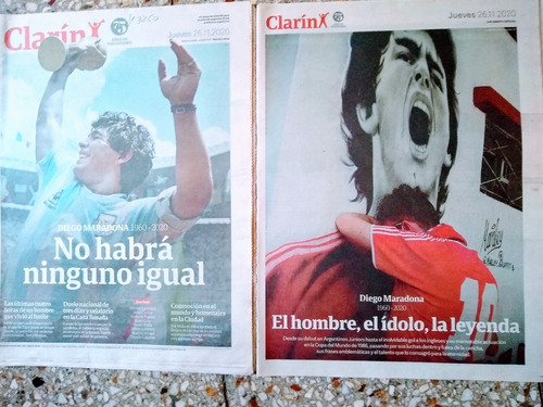 Diario Clarín Maradona Son 2 Suplementos Del  26 / 11 / 2020