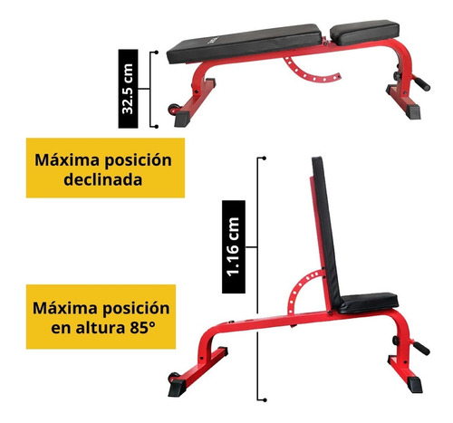 Imagen 4 de 7 de Banco Multiposiciones Inclina/declina/recto Ejercicios Gym