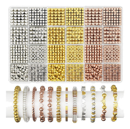 Perlas De Oro Para Hacer Joyas Y Pulseras, 740 Unidades, 8 E