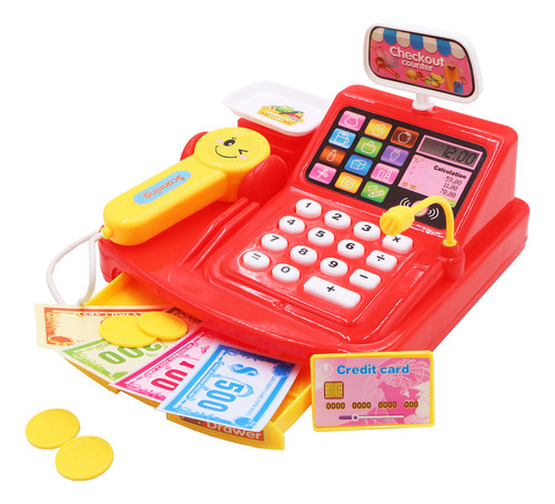 Caja Registradora Juguete Niños Con Sonido Y Luces Diversion Color Rojo