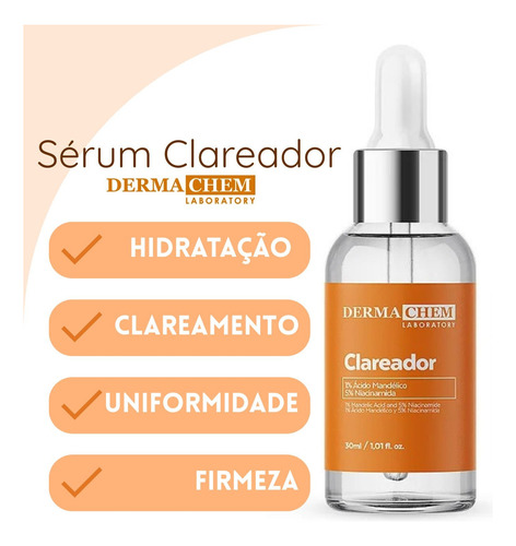 Sérum Facial Clareador Dermachem Niacinamida Reduz Manchas Todo Tipo De Pele Dia/noite