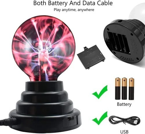 Imagen 4 de 9 de Lampara Plasma Magica Electromagnetica Bola Magica Usb Pila
