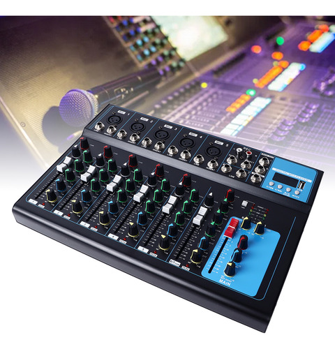 Sound Mixer Board 7 Channel Usb Clear Xlr 6.35mm Interfaces