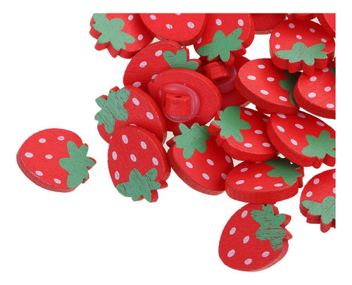 50 Piezas De Botones De Eje De Con Forma De Fresa Para Coser