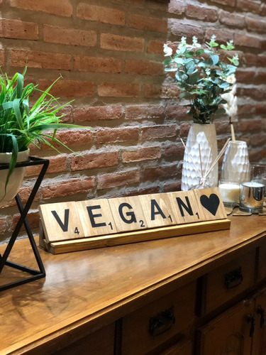 Scrabble De Madera  Vegan 