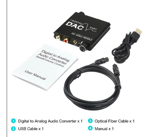 Imagen 2 de 4 de Conversor Audio Digital A Rca Amplificador Control Toslink