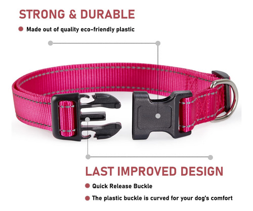 Collar Para Perros Con Hebilla Ajustable De Nailon Reflectan