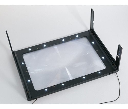 .. Lupa Plegable De 2,5 Luces Led Con Soporte, Tamaño Grande