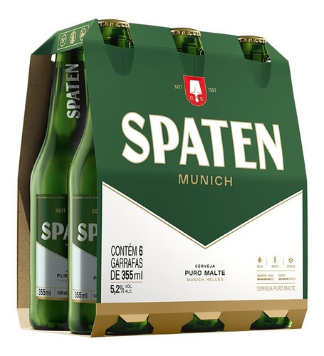 Imagem 1 de 1 de Cerveja Spaten Puro Malte 355ml - Pack Com 6 Unidades