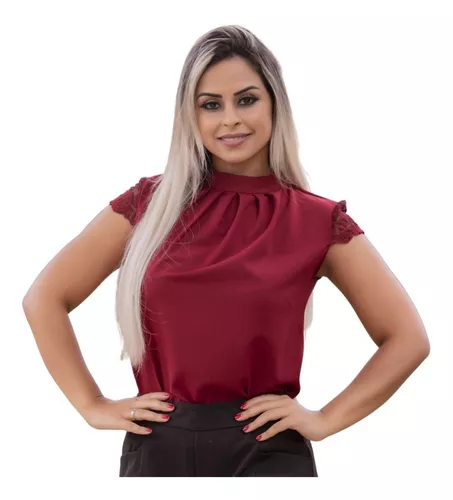 Blusa Renda Marsala