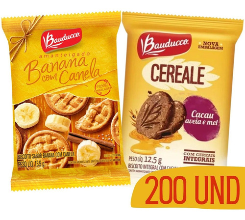 Biscoito Em Sache Bauducco Cereale Cacau + Banana - 200 Und
